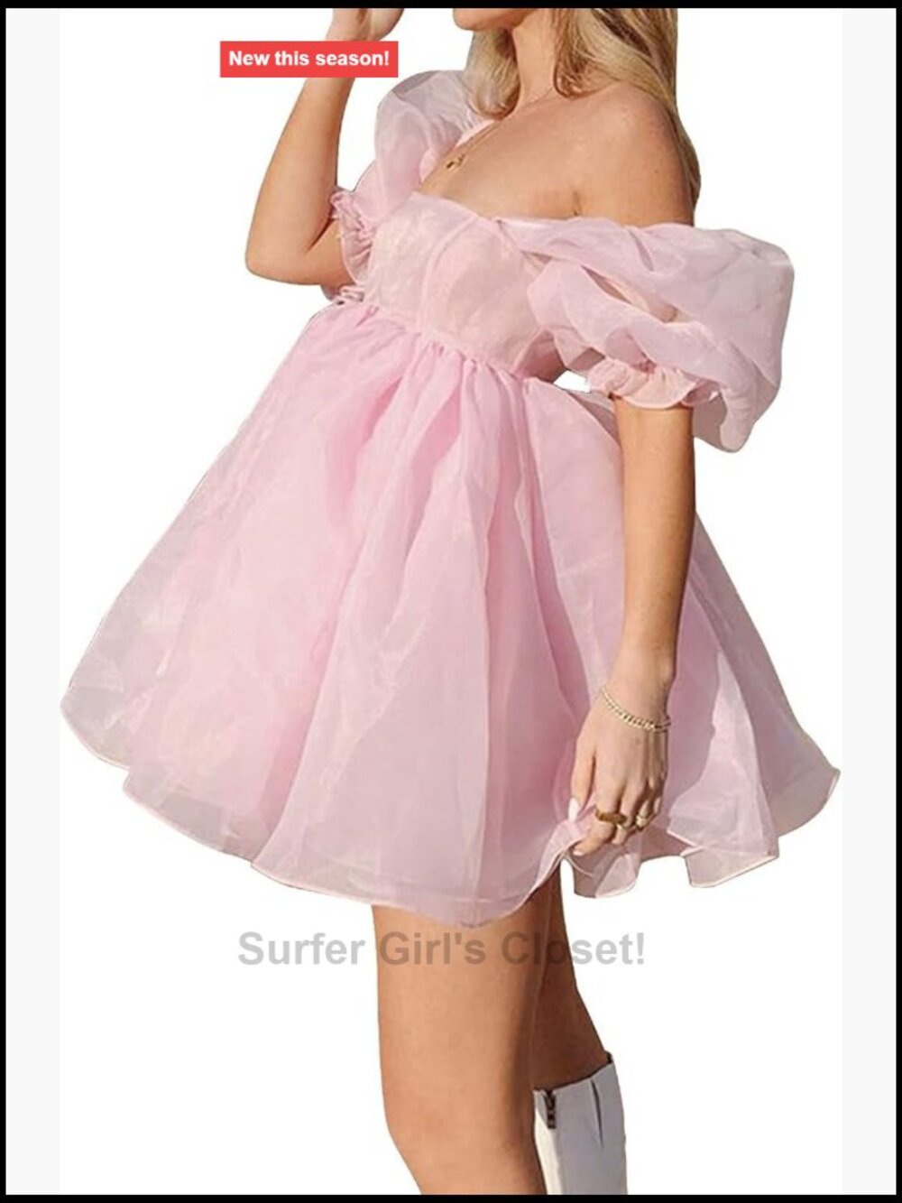 Off-Shoulder Ruffled Mesh Princess Mini Dress Party Night Out